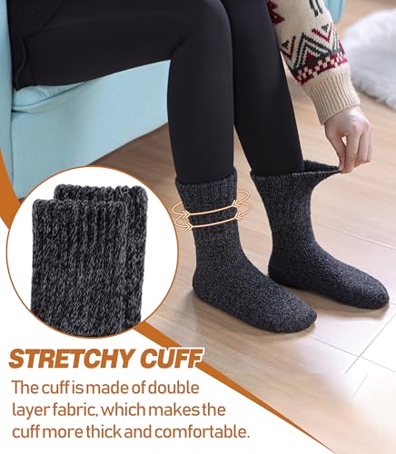 Image of DYW Womens Merino Wool Boot Socks Thermal Thick Winter Warm Cozy Hiking Work Boot Socks Christmas Gift