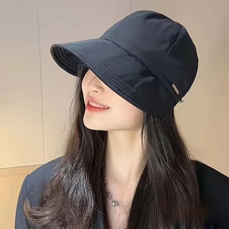 Image of HSR Women Wide Brim Sun Hat | Versatile Casual Sunshade Bucket Hat for Women | UV Protection Summer Cap