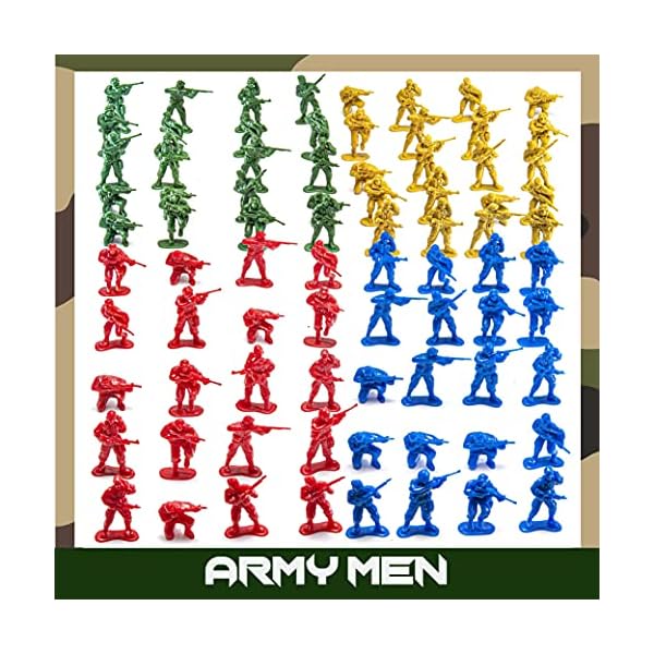 JaxoJoy 200-Piece Army Men Military Set - Cool Mini Action Figure Play Set w/Soldiers, Vehicles, Aircraft & Boats - Pretend WWII Army Base & Military Toy Figurines for Boys - Image 4