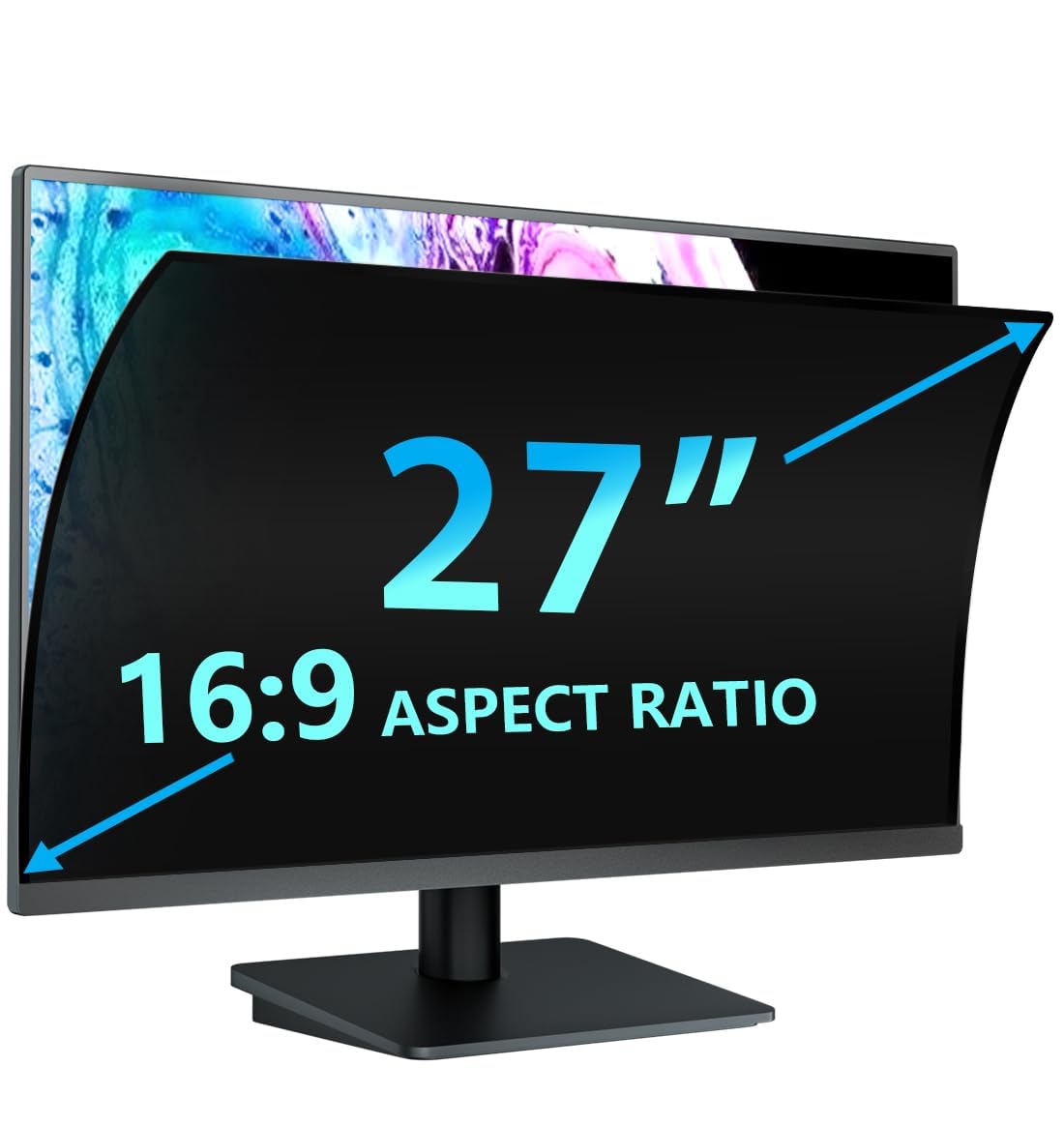 STARY Blickschutzfolie für 27" 16:9 Ultra-Slim Bezel Monitor Selbstklebend