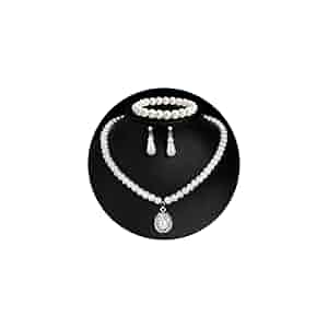 Amazon.com: CSIYANJRY99 Pearl Necklace and Earring Set Faux