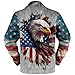 domirica American Flag with Eagle Print Patriotic Coats for Men Long Sleeve Sherpa Fleece Lined Zip Up Retro Vintage Ethnic Print Fashion Big And Tall Warm Casual Fashion Coat Sweater,L