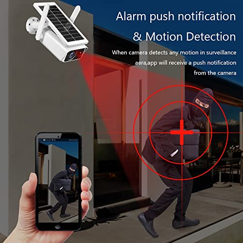 Câmera de segurança solar externa 1080P bateria recarregável de 2 MP sem fio WiFi Câmera de vigilânc