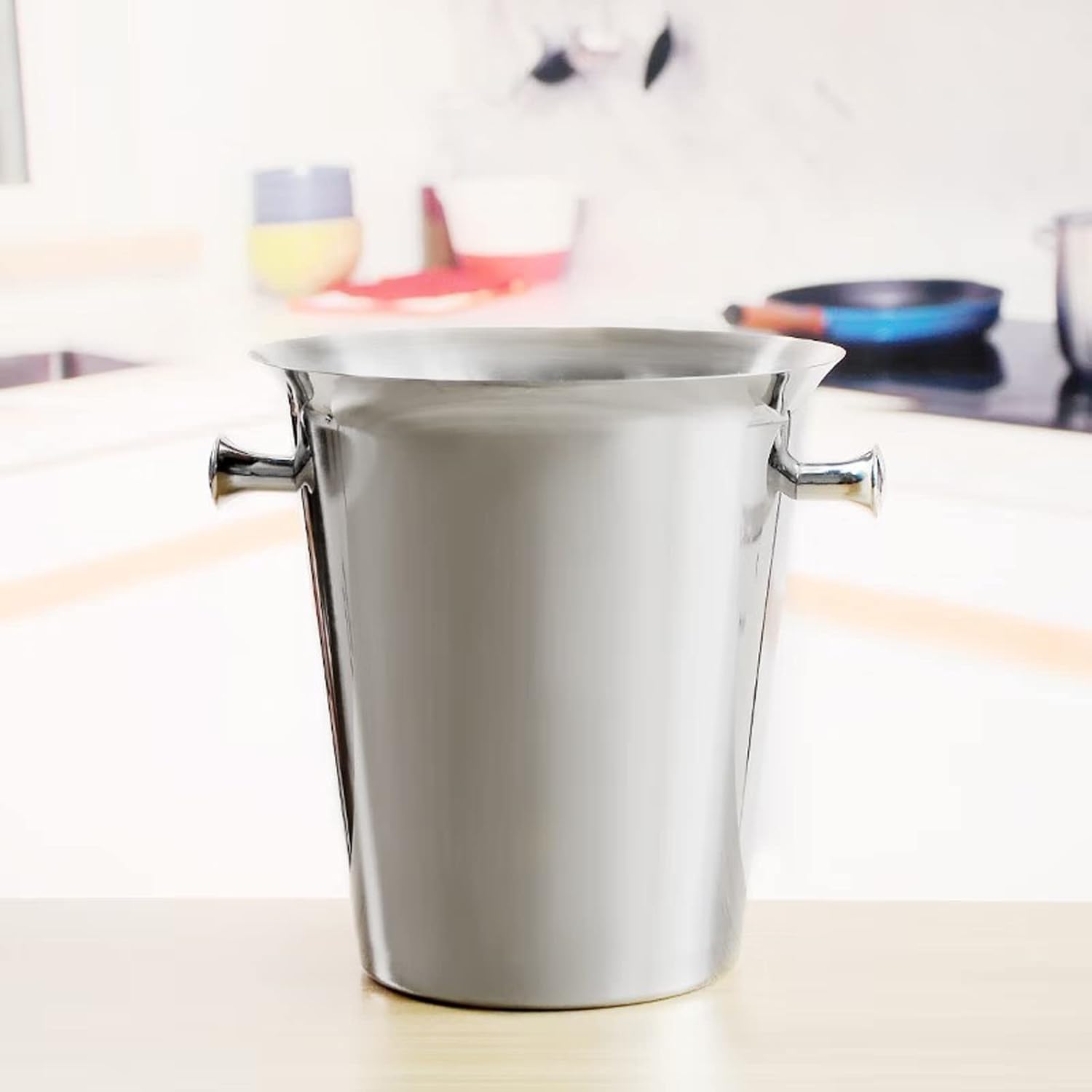 Cubitera Botella Vino Cubo de Hielo de Acero Inoxidable para Fiestas navideñas, Recipiente para Bebidas de Gran Capacidad de 5 l, para Vino, champán y Cerveza