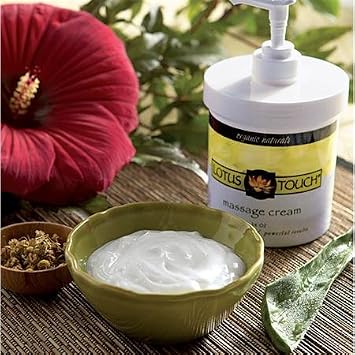 Organic Naturals Massage Cream by Lotus Touch - 100% Certified Organic Oils & Botanical Extracts - Unscented - Nourish & Hydrate Dry Skin - Superior Glide & Workability for Maximum Control 16 Ounces