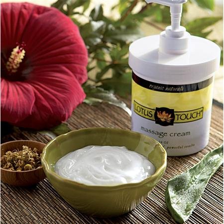 Organic Naturals Massage Cream by Lotus Touch - 100% Certified Organic Oils & Botanical Extracts - Unscented - Nourish & Hydrate Dry Skin - Superior