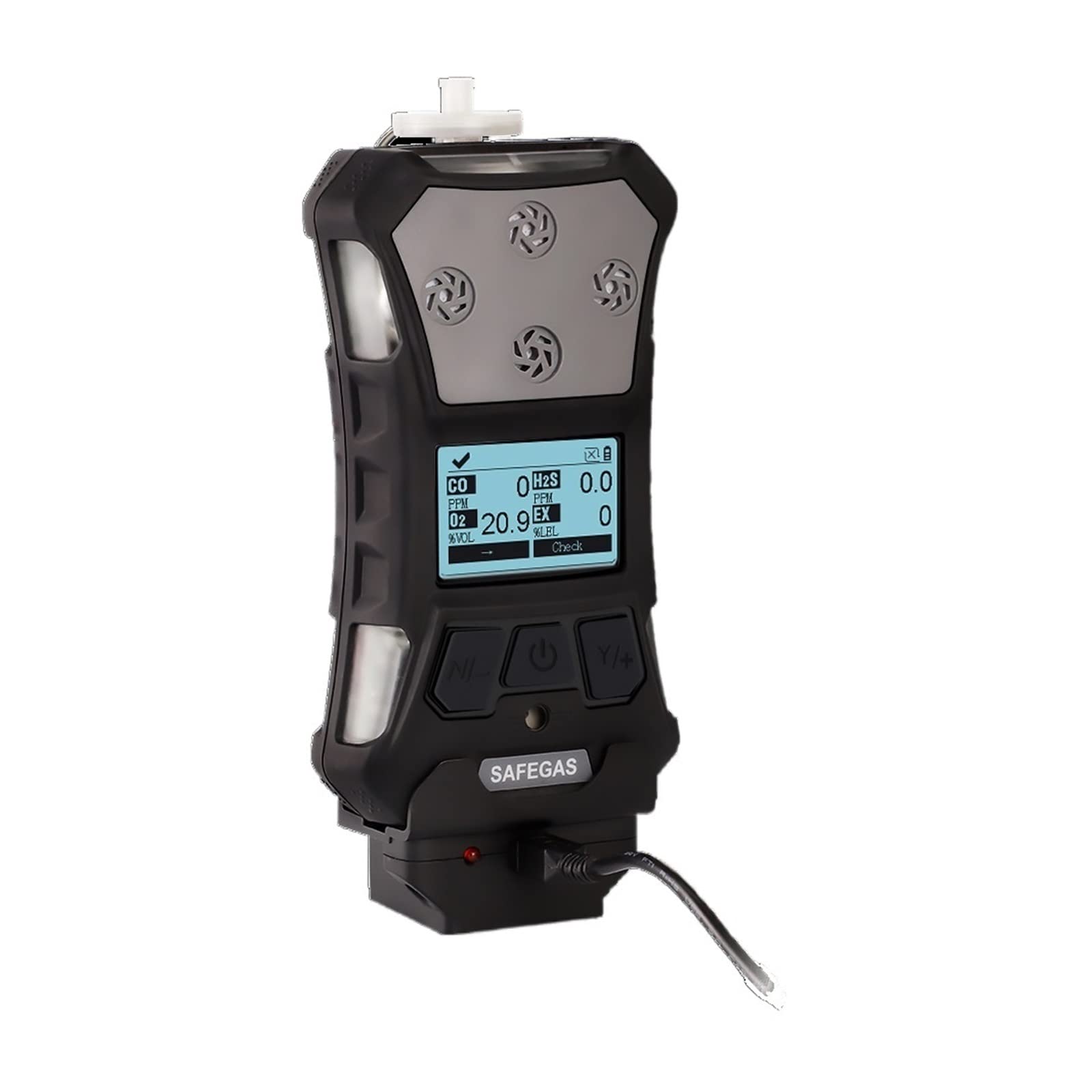AmAzwi Detectores de Gas precisos 4 en 1 Detector de Gas Sensor monóxido de Carbono sulfuro de hidrógeno oxígeno metano Combustible Medidor de Calidad del Aire, Sensor para el hogar/Coche