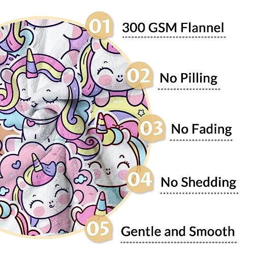 Unicorn Blanket Gifts - 60"x80" Cute Throw for Girls & Women - Pink Soft Fuzzy Blankets for Bed, Couch & Living Room
