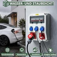 EYPINS Baustromverteiler mit FI/LS 3x230V Schuko-, 2xCEE-Steckdose 16A/32A – Ansicht 5
