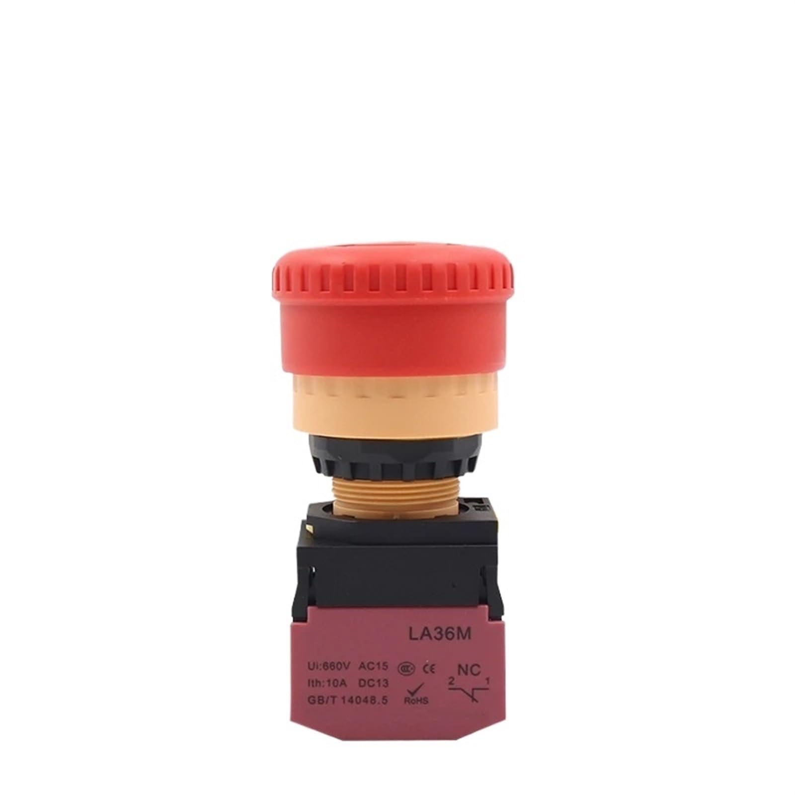 Interrupteur d'arrêt d'urgence pour commande d'ascenseur 22mm 2NC - 4