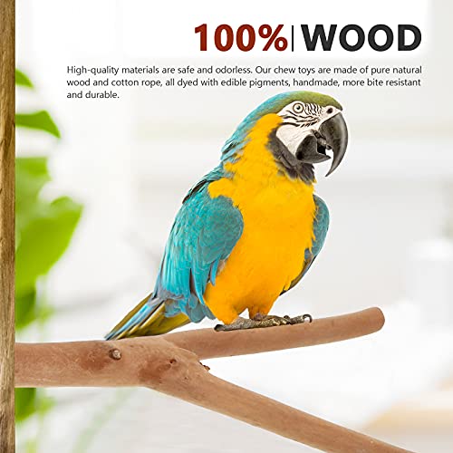 iplusmile Vogel Accessoire 2 stks Papegaai Baars Staande Pole Vogels Kooi Staande Stok Vogel Hout Staaf - Afbeelding 3