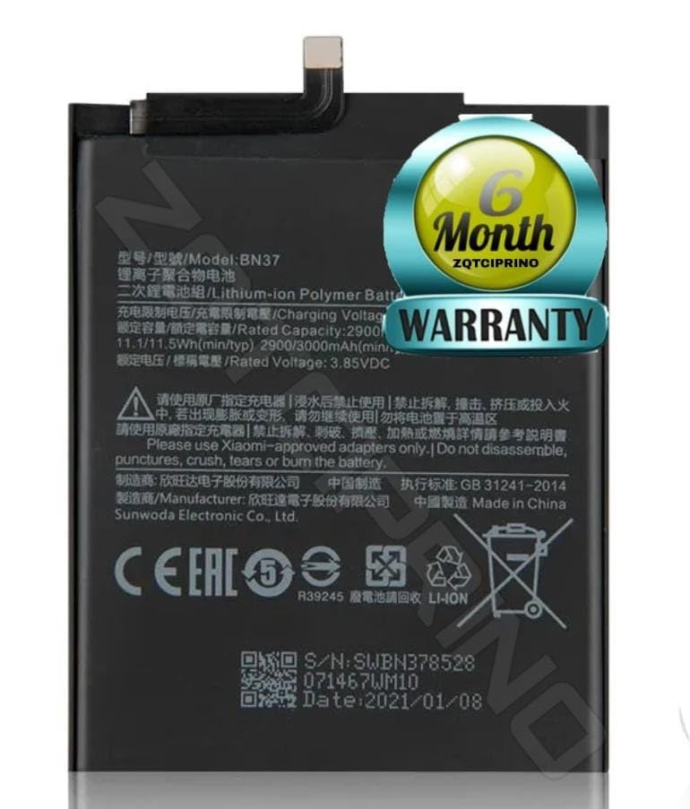 Image of Original BN37 Battery for Redmi 6 /6A /M1804C3DG / M1804C3DH / M1804C3D Battery with 6 Month Warranty ****(CC78)