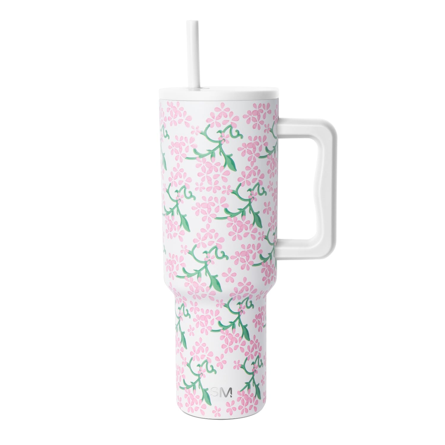 Simple Modern Tumbler with Handle and Straw | 40oz | Floral