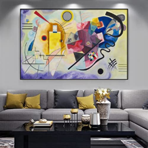 Poster salon contemporain pour raviver un mur blanc peinture sur toile 50x70