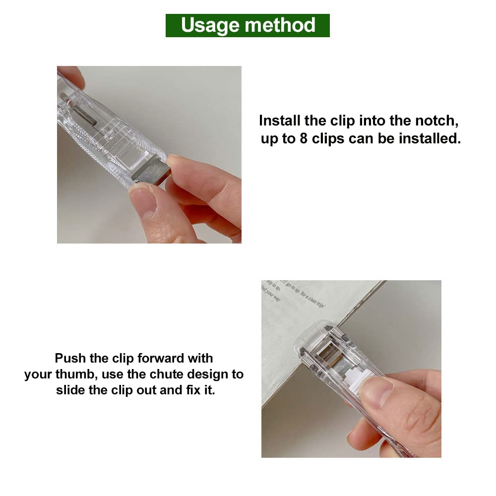 Dispenser Per Mollette WUDQIJI - 2 Cucitrici Creative Con 100 Clip Riutilizzabili Per Fogli - Foto 12