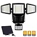 Produktbild Solarleuchten Außen - Außenleuchte Sicherheitsleuchte Bewegungsmelder Flutlicht, 1500 Lumen Solarlampe, 5 Meter Kabel Hauseingang, 182 LED Solarlicht, 3-fach Leuchte Solarleuchte, Wasserdicht IP65