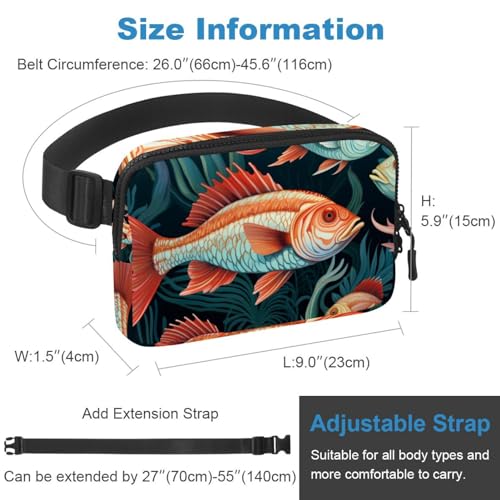 Riñonera de peces para running y viajes con correa ajustable multicolor 3