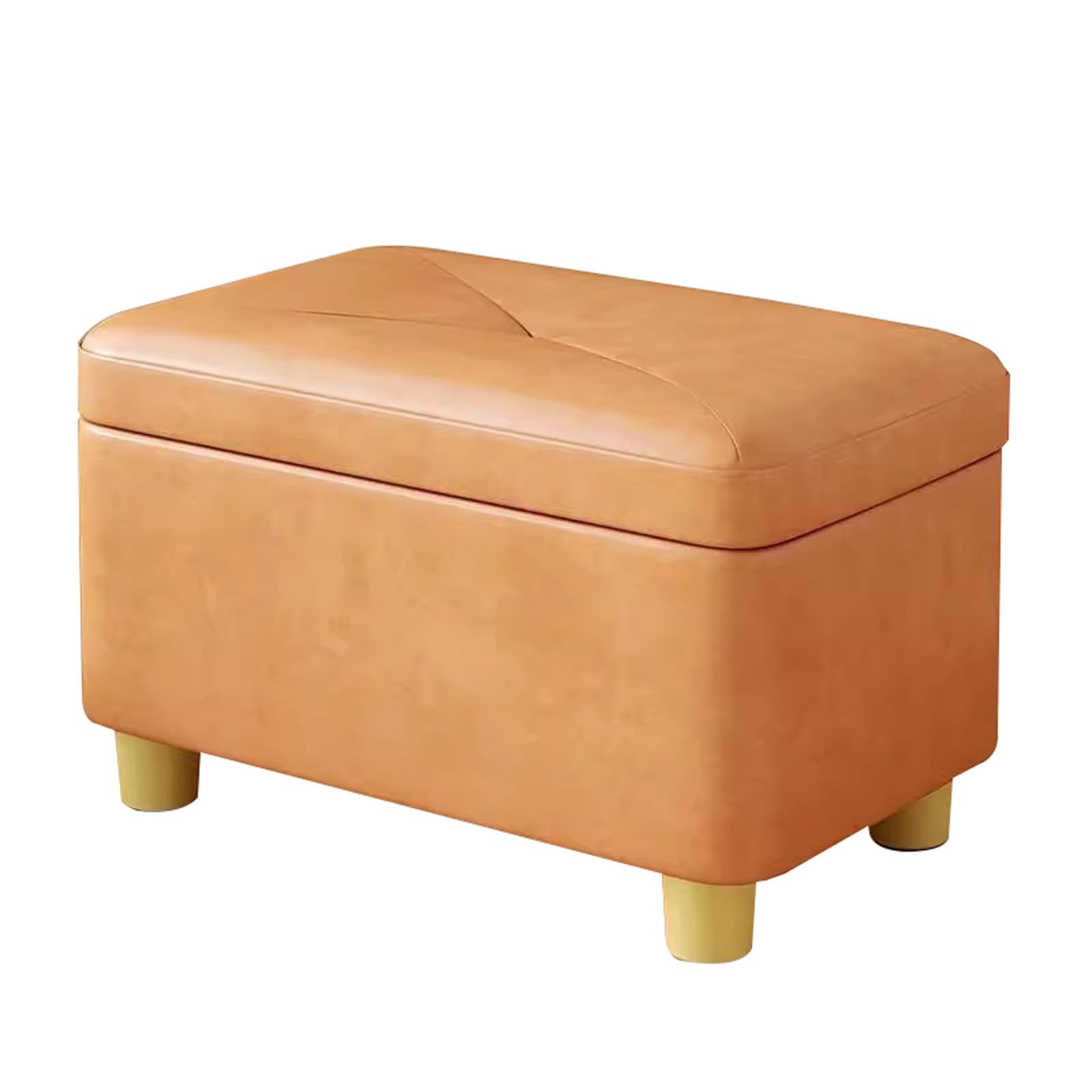 Repose-pieds en cuir avec rangement et banc à chaussures rembourré de 40x28x28 cm