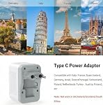 220V to 110V Converter VoltageConverter US to Europe VoltageConverter for Hair Dryer with 2 USB Aand 2 USB C, European Travel AdapterPower Converter Adapter Combo fromUS to Italy Spain UK AU