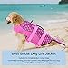 Mermaid Life Jacket, Adjustable Dog Life Vests with Rescue Handle for Small to Large Dogs, High Visibility Pink Swimsuit for Swimming & Boating
