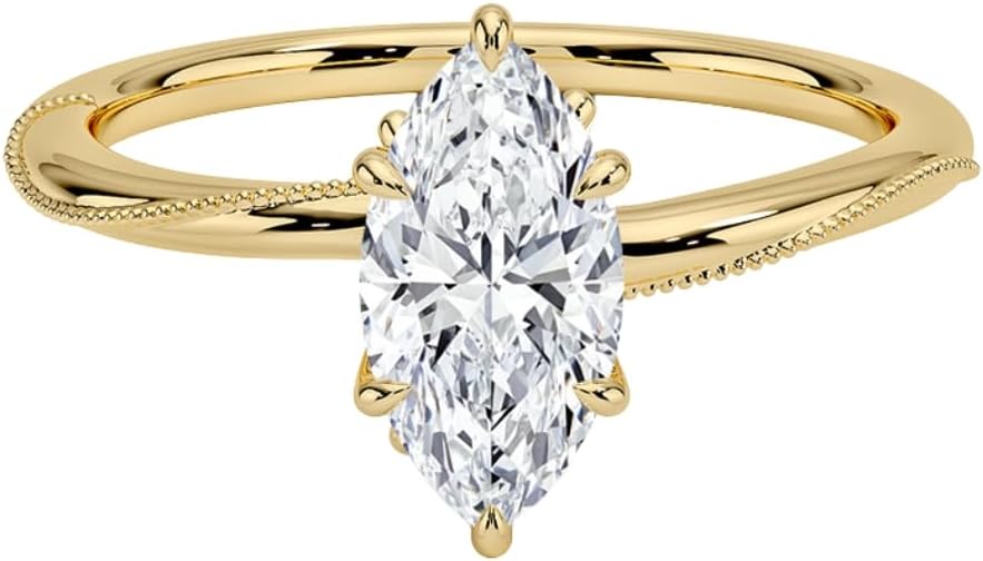 1-5 CT Moissanite Engagement Ring Colorless VVS1 10K 14K 18K Solid Gold & 925 Sterling Silver Camellia Milgrain Moissanite Engagement Ring Christmas gift for Women