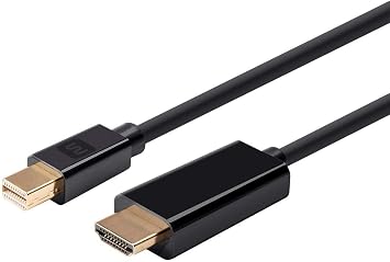 Monoprice Mini DisplayPort 1.2a to HDTV Cable - 6 Feet - Black | Supports Up to 4K Resolution And 3D Video - Select Series