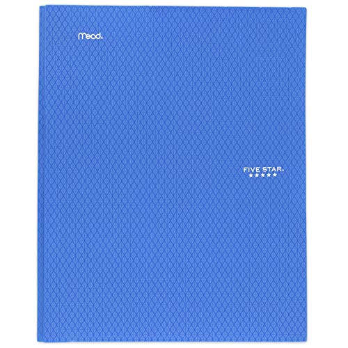 Five Star 2-Pocket Folder, Stay-Put Folder, Plastic Colored Folders with Pockets & Prong Fasteners for 3-Ring Binders, For Home School Supplies & Home Office, 11â€ x 8-1/2â€, Blue (72115)