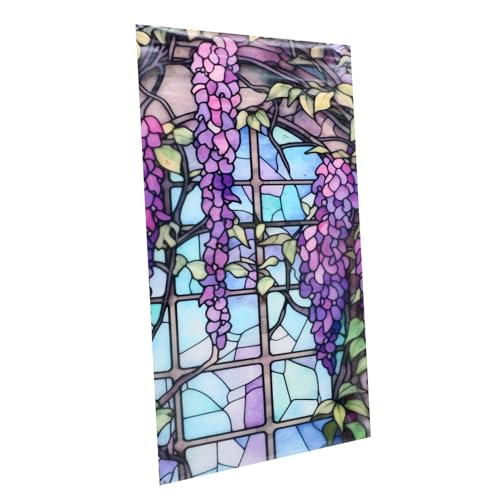 Mobestech Vinilo para Ventanas Privacidad sin Adhesivo Película Estática de Vidrio Esmerilado Vintage Lámina Decorativa para Puertas y Baños PVC Removible Protección UV y Efecto Translúcido