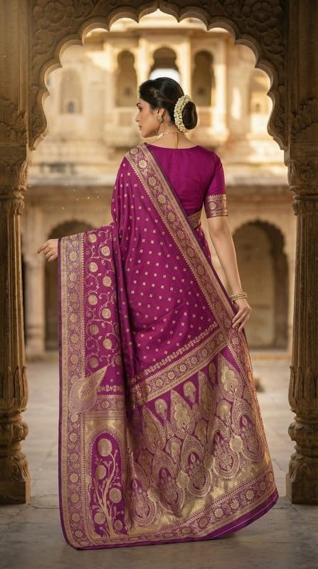 Image of Yashika Women's Art Silk Saree with Blouse Piece for Traditional Ethnic Wear Sari