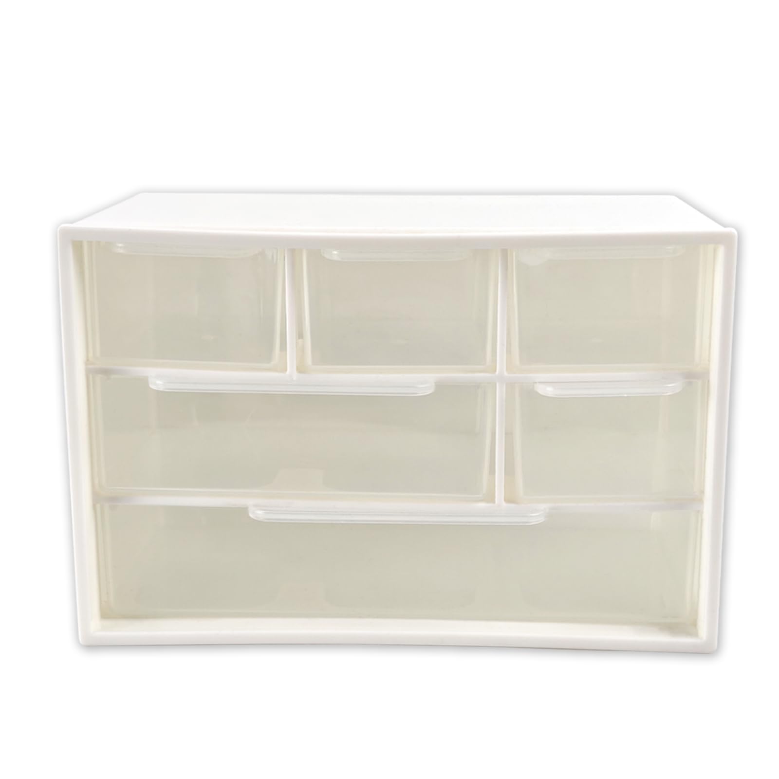 Nirvany Mini organizer da scrivania con 6 cassetti trasparenti, piccola scatola portaoggetti in plastica per ufficio, aula, artigianato e organizzazione della scrivania di casa (17,8 x 9,9 x 11,9 cm)
