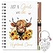 Sinmoe 3 Pcs Highland Cow Gift Set for Women Cow Lover Include Highland Keyring & Just a Girl Who Love Cattle Notebook Ballpoint Gift for 2026 Christmas Birthday Party Graduation(Orange,Sunflower)