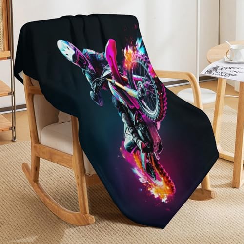 Couverture flannel moto chaude douce lavable machine 140x180cm - 7