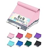 Yens Poly Mailers 6X9 200 Pack Light Pink,Strong Self Seal Adhesive Shipping Envelopes Waterproof for Shipping, Mailing, Packaging M1