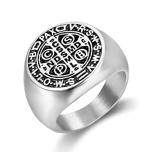 Demon Protection Ghost Hunter CSBP Catholic St Saint Benedict Ring Stainless Steel Exorcism Medal