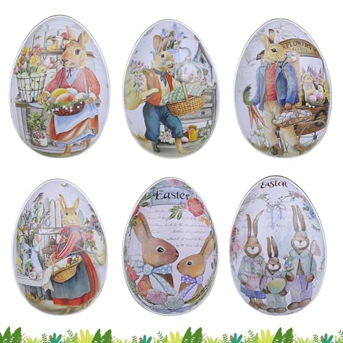 Uovo di Pasqua da riempire, 6 pezzi di riempimento colorato per Pasqua, uova di Pasqua, caramelle, scatola per biscotti, uova di Pasqua, latta per uova di Pasqua, decorazione pasquale da riempire,