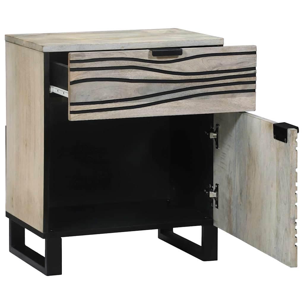 Table de chevet aspect minimaliste blanche et noire pour chambre épurée