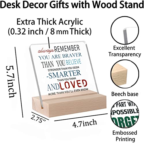 Best Gifts For Daughter- Always Remember You Are Braver Stronger Smarter-Encouragement Signs Inspirational Birthday Gifts For Girl Women Friend Coworker Wife. #TOP1