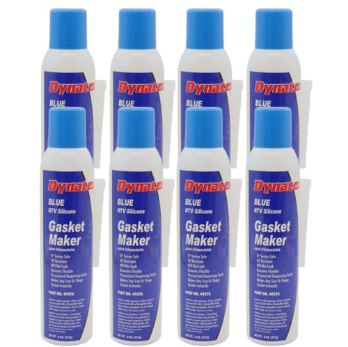 Image of Dynatex Blue RTV Silicone Gasket Maker 8 oz Automatic Can - Oxygen Sensor Safe, OEM Specs, Gear Oil Resistant, Oil /Water Resistant, Made in the USA (8-Pack)