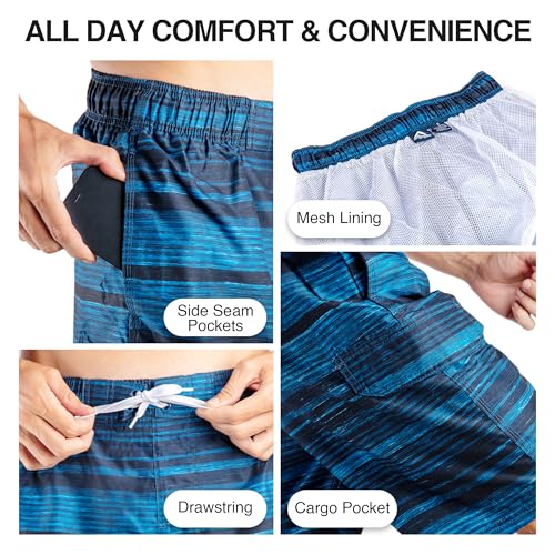 Image of Kanu Surf Men's Big Viper Extended Size Stripe Swim Trunk