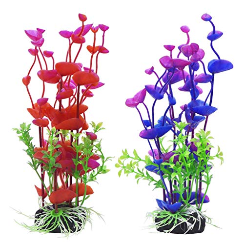 Balacoo 2 Pcs Pretty Artificial Stylish Life-like Fake Plants Underwater Plant Sea Grass for Fish Tank Aquarium Safe Decorations