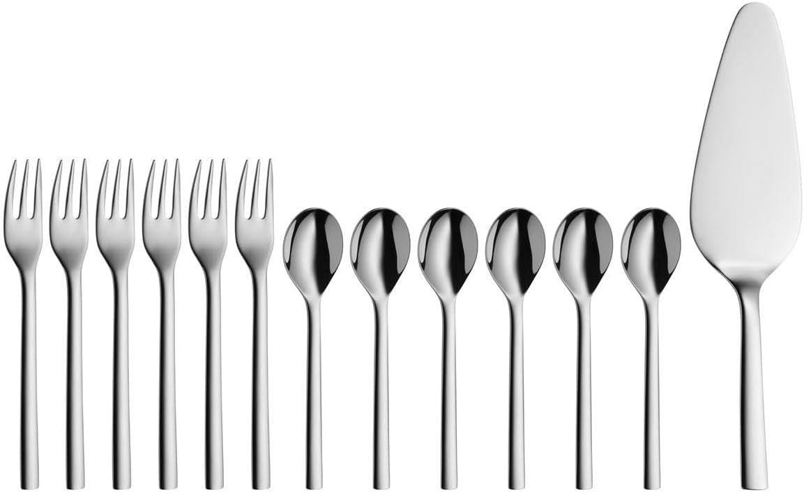 1291376040 Fruit Knife and Fork Set of 13 for 6 People Nuova Cromargan Stainless Steel Polished Silver 25.3 x 12.5 x 3 cm