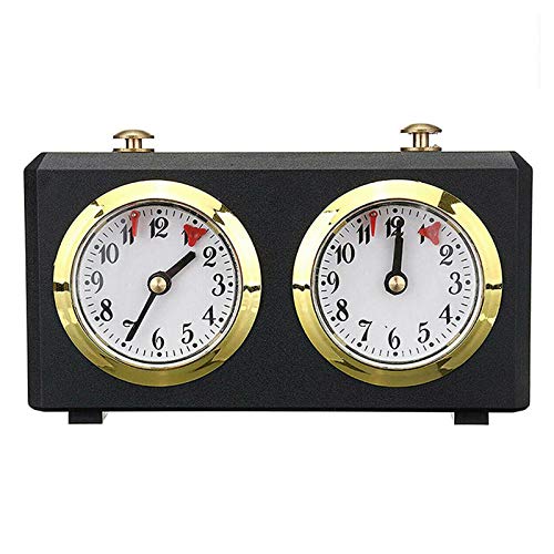 Brawdress Reloj de ajedrez analógico profesional, temporizador mecánico para chino, ajedrez internacional e I-GO, no necesita batería, mecanismo de cuerda, 1 jugador, a partir de 8 años
