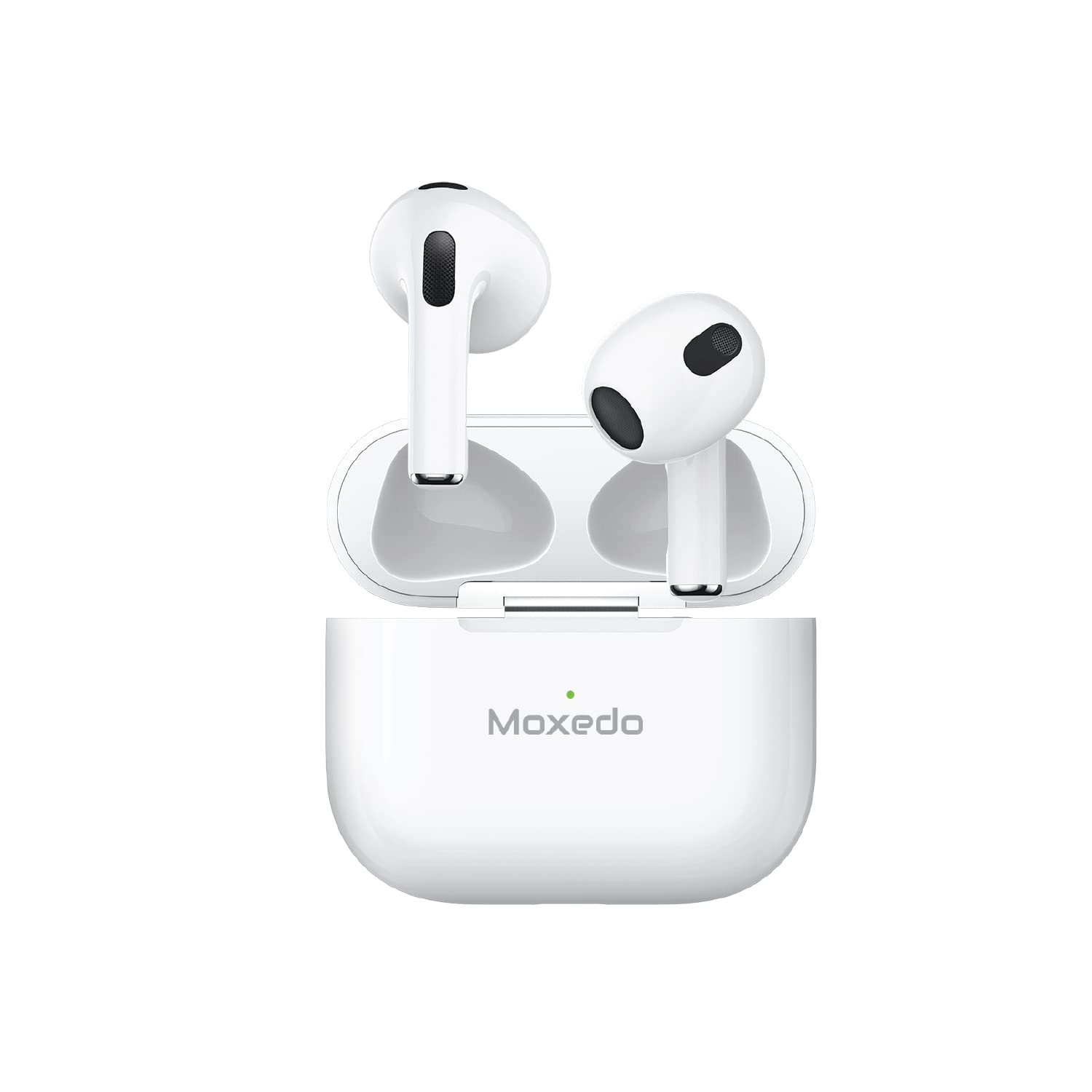 Moxedo S2 True Wireless Earbuds Bluetooth 5.3 Stereo earphones with Microphone, 5H Play Time, Wireless Charging Case, Universal bluetooth compatibility all purpose Work & Sports headset (2024 Model)