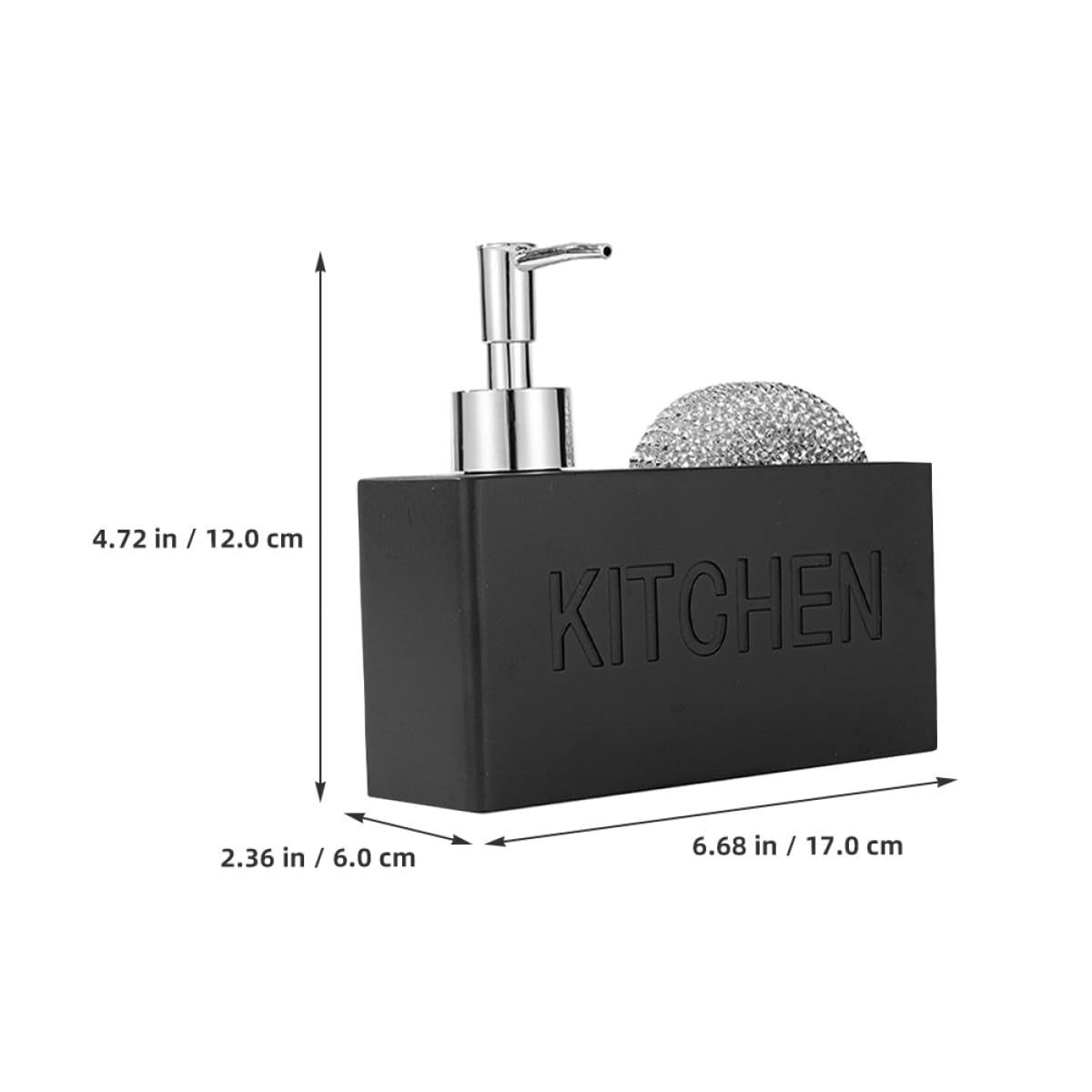 NOLITOY Distributore di Sapone per Bagno 280ml Nero con Spazzola in Acciaio, Design Semplice e Portatile, Set Ricaricabile Adatto per Cucina e Ufficio