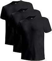 BAMBOO COOL Men's Slim Fit Crewneck Undershirts 3 Pack - Breathable Bamboo Moisture-Wicking Tees for All-Day Comfort