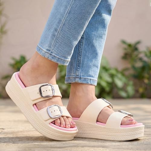 Image of KOBURG Diva Sandals for Women| Durable| Lightweight| Daily|Stylish l Antiskid|Heels|Easy to Clean Sandals| Comfortable | Extra Soft Slide KS-444