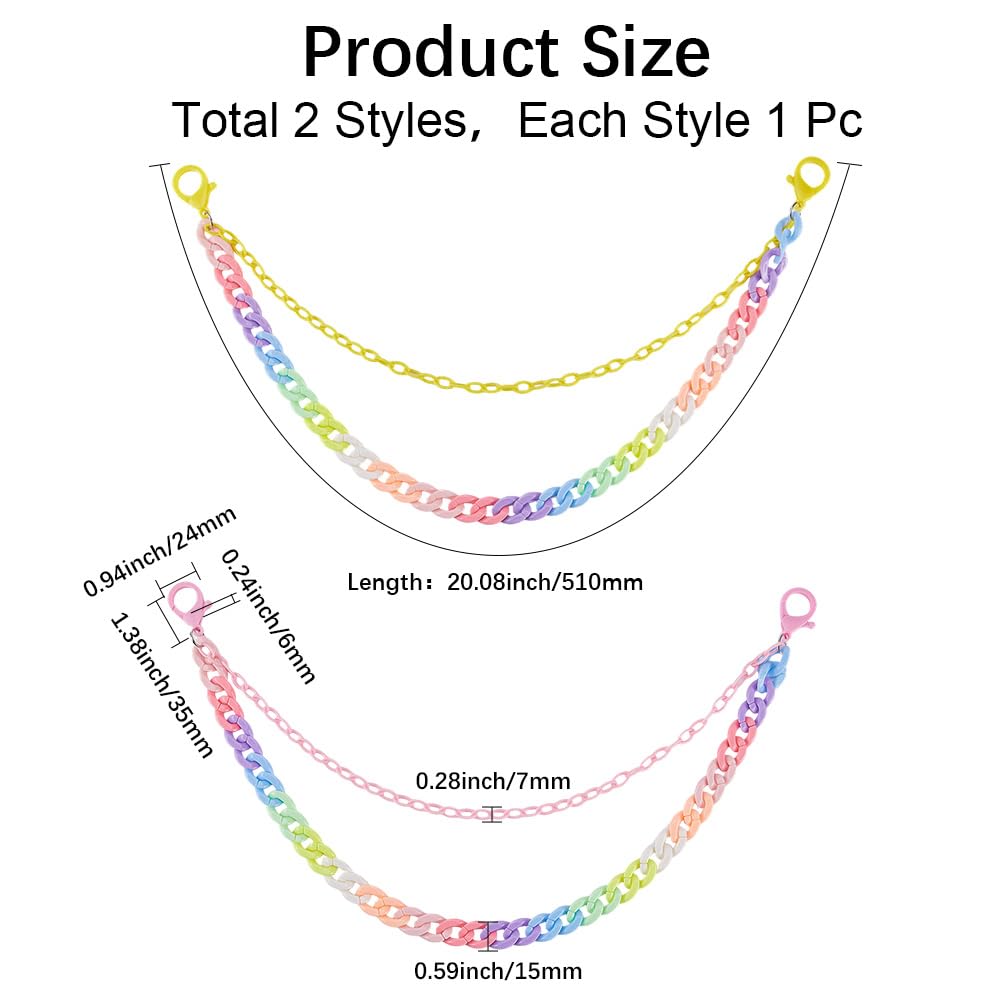 GORGECRAFT Bunte Jeanskette, Doppellagig, Regenboge Produktbild-Vorschau 14