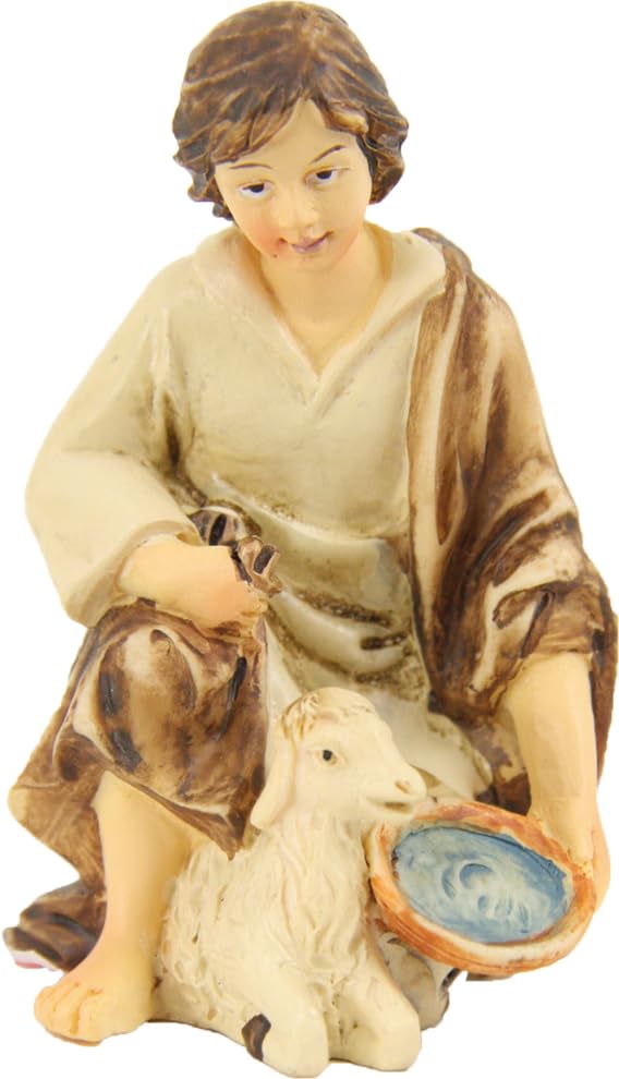 FADEDA Pastore con pecore/altezza: 8 cm/dipinta a mano/personaggi