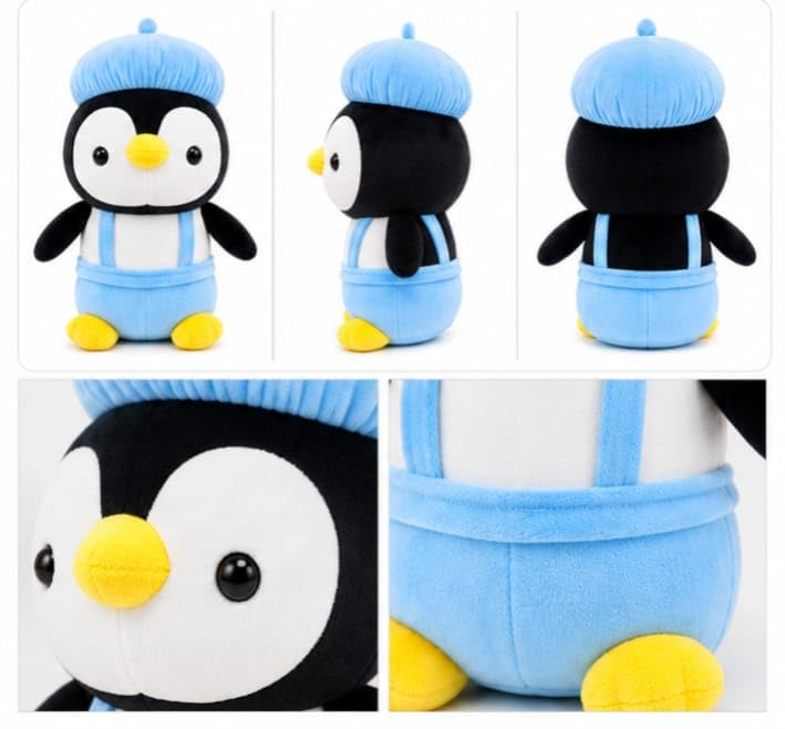 Image of Cute Penguin Plush Soft Toy for Kids Boys Girls 30CM | Soft Stuffed Animal Teddy Doll | Hugable Cartoon Penguin Cushion Toy for Birthday Gift Home Decor