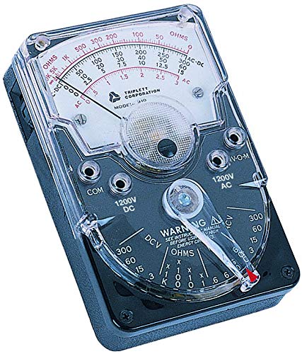 Triplett 3018 Model 310 Hand-Sized Analog Multimeter - Ac/Dc Voltage, Dc Current, Resistance, White #TOP1